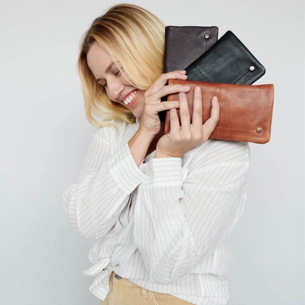 Terry Leather Wallet - Latico - Black
